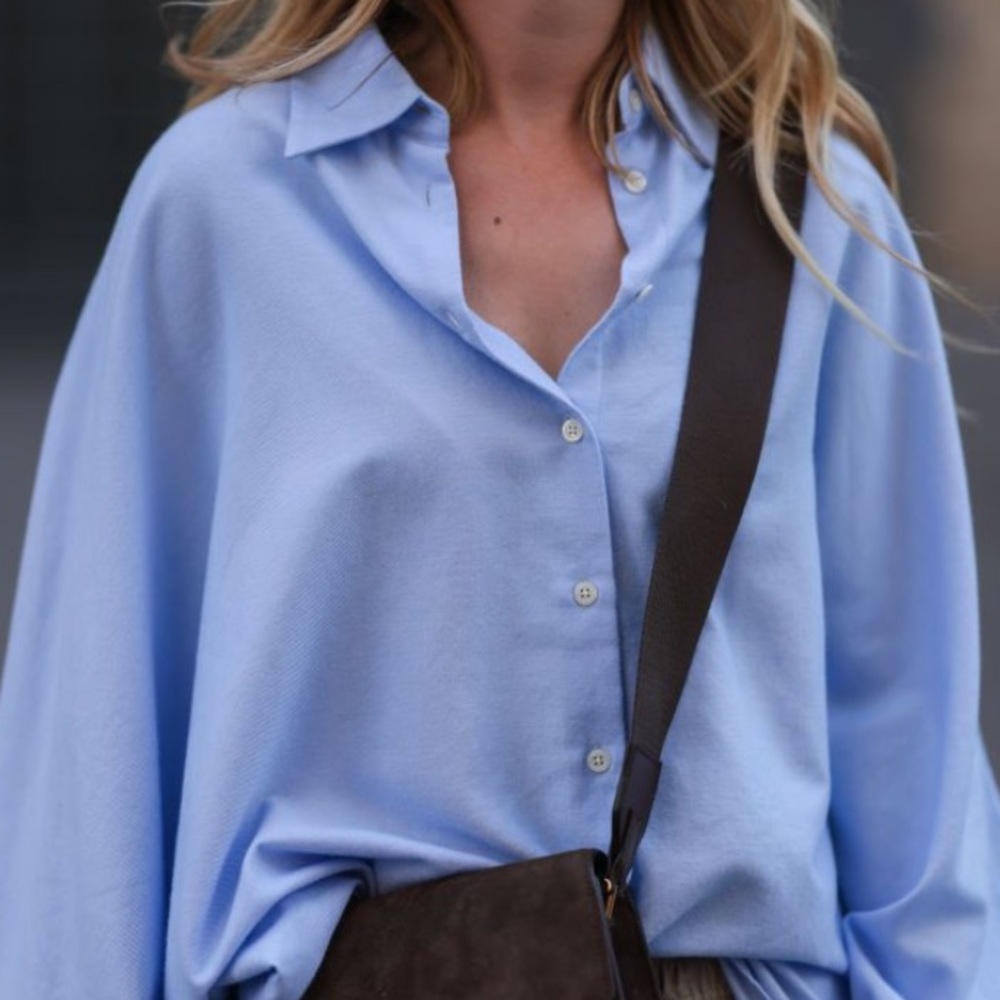 Banana republic factory oversized button down shirt blue